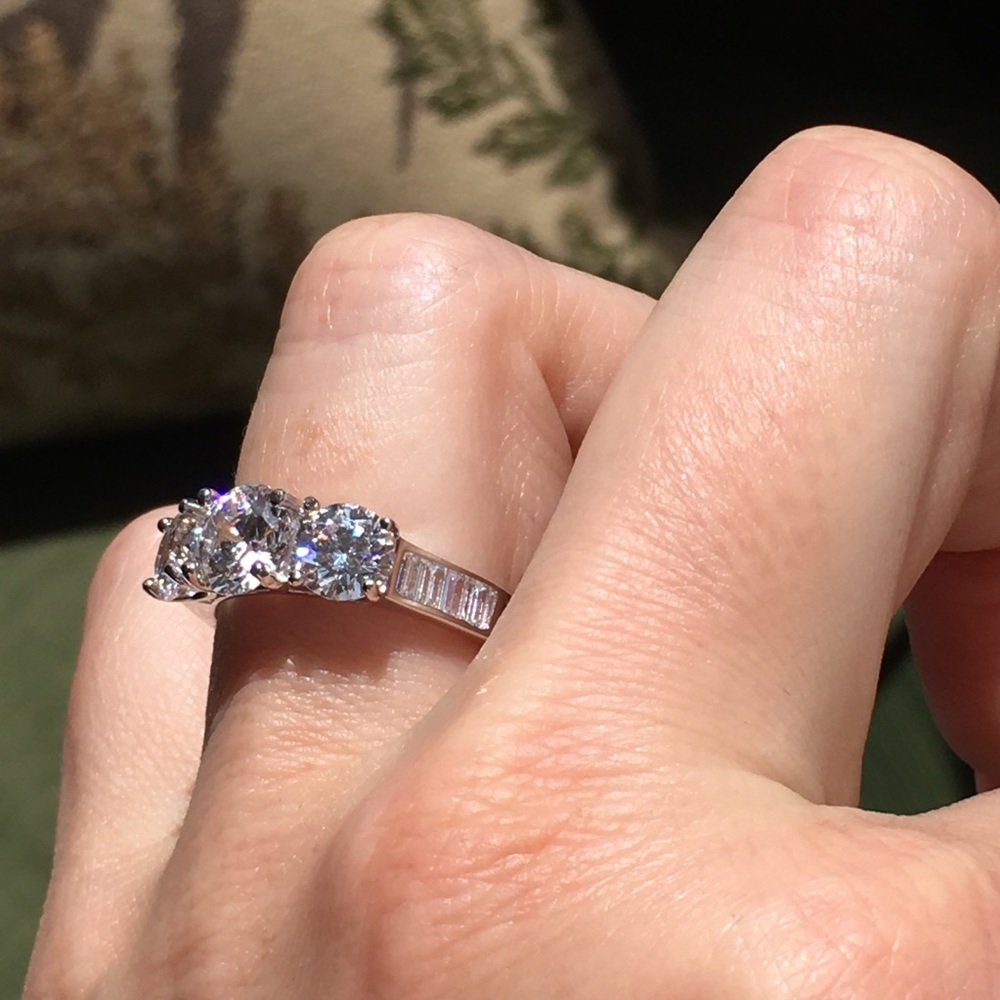 â SOLD â18k white gold wedding 3 stone diamond ring 3 CT - Picture 14 of 16